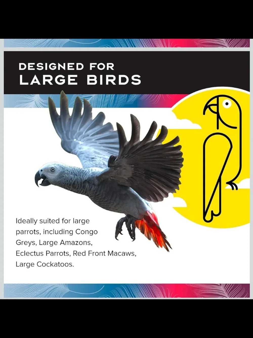 Featherland Paradise Cotton Snuggle Ring Bird Toy, Parrots,Congo Grey, Cockatoo - Picture 6 of 7